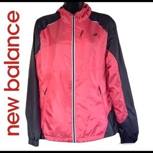 NEW Balance Pink/Grey Full Zip Up Lightweight Jacket Size M